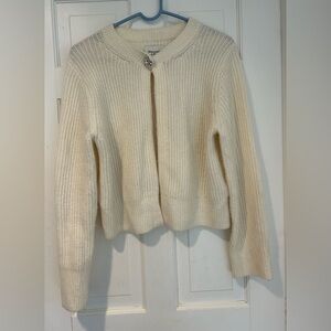 Abercrombie & Fitch Cream Women's Cardigan